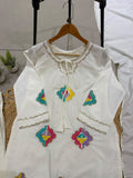 FESTIVAL SEASON WEAR BEAUTIFUL FARSI SUIT WITH SEQUENCE EMBROIDERY WORK KURTI ,SALWAAR AND DUPATTA