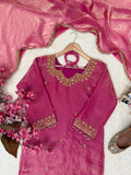 Beautiful fandy silk with 5mm sequins and zari Embroidery work Salwar Kameez