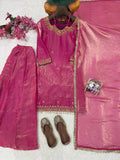 Beautiful fandy silk with 5mm sequins and zari Embroidery work Salwar Kameez