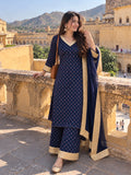 Beautiful Georgette with Digital print With Fancy Lace in neck & Sleeves Salwar Kameez