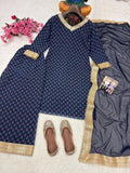 Beautiful Georgette with Digital print With Fancy Lace in neck & Sleeves Salwar Kameez