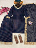 Beautiful Georgette with Digital print With Fancy Lace in neck & Sleeves Salwar Kameez