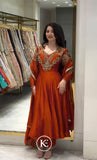 New Party Wear & Festive Look Pure Roman Silk Anarkali Gown Dupatta & Plazzo Set