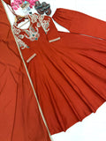 New Party Wear & Festive Look Pure Roman Silk Anarkali Gown Dupatta & Plazzo Set