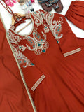 New Party Wear & Festive Look Pure Roman Silk Anarkali Gown Dupatta & Plazzo Set