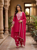DESIGNER FARSI SUIT WITH EMBROIDERY WORK TOP SALWAAR AND DUPATTA