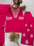 DESIGNER FARSI SUIT WITH EMBROIDERY WORK TOP SALWAAR AND DUPATTA