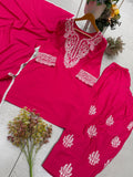 DESIGNER FARSI SUIT WITH EMBROIDERY WORK TOP SALWAAR AND DUPATTA