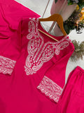DESIGNER FARSI SUIT WITH EMBROIDERY WORK TOP SALWAAR AND DUPATTA