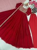 New Party Wear Look Pure Fandy Crush Silk Gown Dupatta & Bottom Set