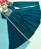 New Party Wear Look Pure Fandy Crush Silk Gown Dupatta & Bottom Set
