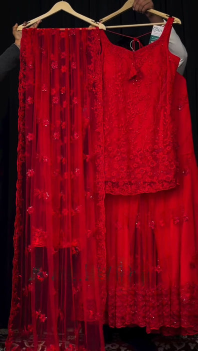 Heavy Soft Net with Intricate Thread With Sequence work Salwar Kameez