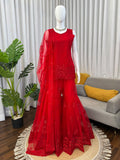 Heavy Soft Net with Intricate Thread With Sequence work Salwar Kameez
