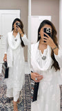 DESIGNER WEAR TRENDING SUMMER MASLIN TOP WITH COTTON THREAD EMBROIDERED WORK AND WORK PLAZO WITH DUPATTA