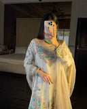 NEW KURTI-SHARARA SET IN GEORGETTE WITH BEAUTIFUL SEQUINS & THREAD EMBROIDERY WORK