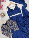 Premium Chinon Silk NEWLY LAUNCHED READY TO WEAR LEHENGA SAREE DESIGN SET
