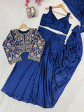 Premium Chinon Silk NEWLY LAUNCHED READY TO WEAR LEHENGA SAREE DESIGN SET