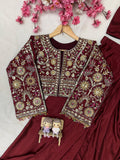 Premium Chinon Silk NEWLY LAUNCHED READY TO WEAR LEHENGA SAREE DESIGN SET