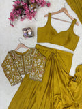 Premium Chinon Silk NEWLY LAUNCHED READY TO WEAR LEHENGA SAREE DESIGN SET