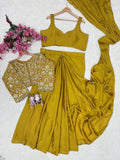 Premium Chinon Silk NEWLY LAUNCHED READY TO WEAR LEHENGA SAREE DESIGN SET
