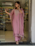 Pure Salsa Crush Silk With Embroidery 5mm Sequence Work Co-Ord Set