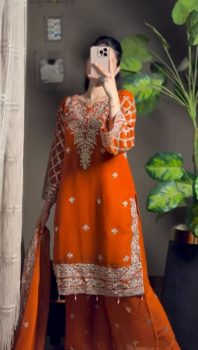 Faux Georgette with Intricate Thread with Sequence work Salwar Kameez