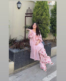 New Designer Party Wear Look Pure Natural Crepe Top & Farshi Palazzo With Dupatta set