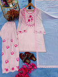 New Designer Party Wear Look Pure Natural Crepe Top & Farshi Palazzo With Dupatta set