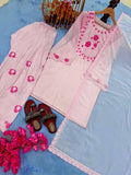 New Designer Party Wear Look Pure Natural Crepe Top & Farshi Palazzo With Dupatta set