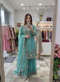 Pure Fendy Silk With Embroidery 5mm Sequence Work Salwar Kameez