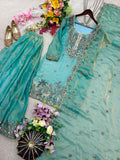 Pure Fendy Silk With Embroidery 5mm Sequence Work Salwar Kameez