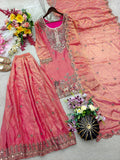 Pure Fendy Silk With Embroidery 5mm Sequence Work Salwar Kameez
