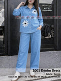 Embroidery Cordset BIGGER sizes Fabric Denim