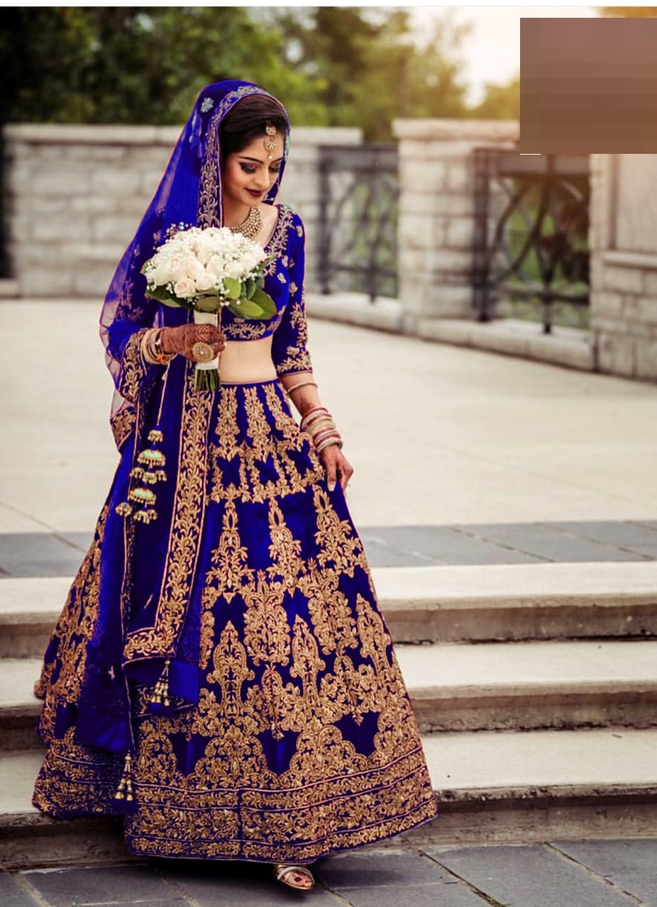Royal Blue  Bridal  Lehanga Choli Priti Trendz online 
