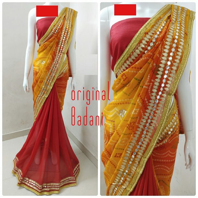 georgette bandhani saree