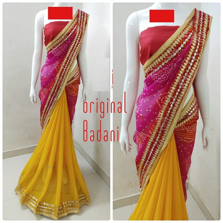 georgette bandhani saree