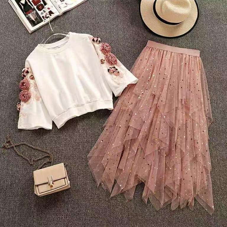 skirt and top set casual