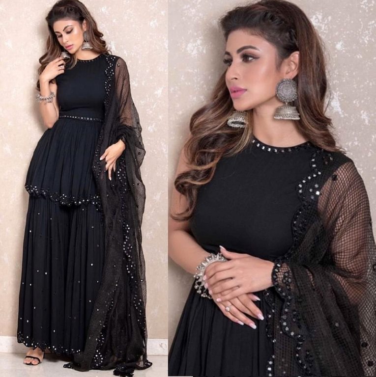 Mouni Roy Designer Black Dress Prititrendz Shop chaniya choli online usa. mouni roy designer black dress