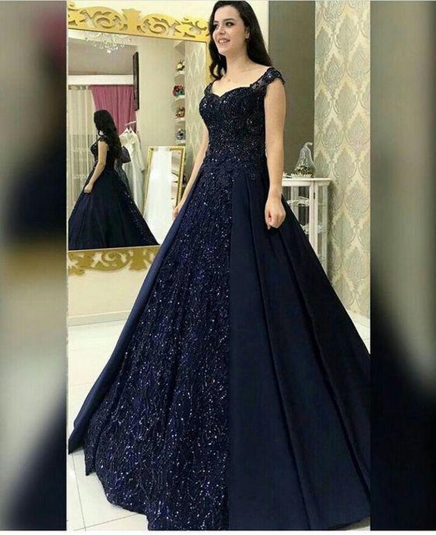 blue gown party wear