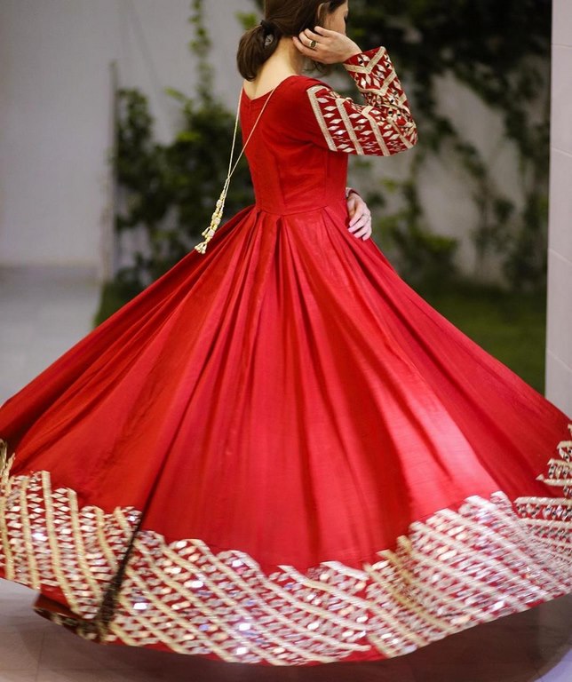 party wear red gown for women