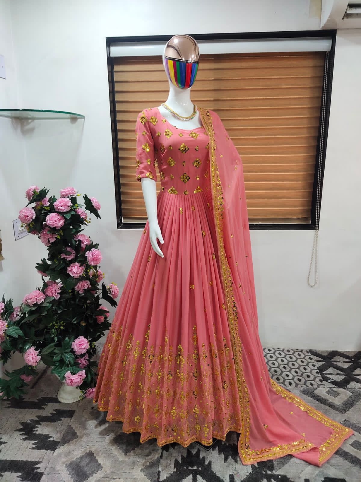 Net Wine Colour Latest Anarkali Gown Dress With Dupatta Online-hkpdtq2012.edu.vn