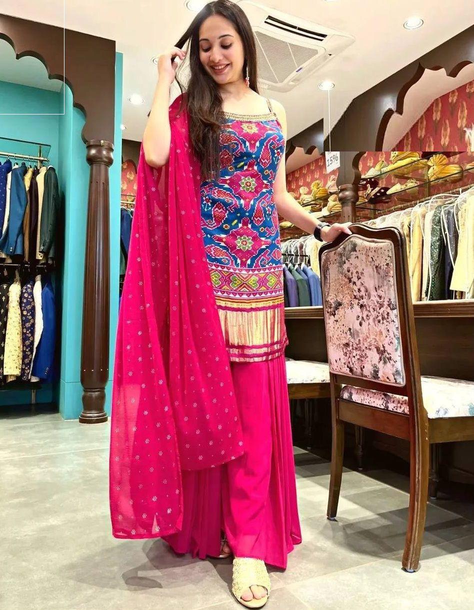 Pakistani Style Cotton Suit Dupatta with Plazo & Sharara at best price in  Delhi
