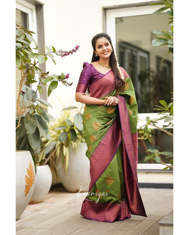 Kubera soft silk rich copper zari pencil design saree | Pencil design,  Zari, Saree