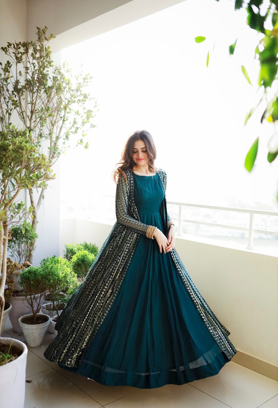 Beautiful Designer Anarkali Suit On Heavy Faux Georgette and Koti with  Sequence  Thread work  Prititrendz