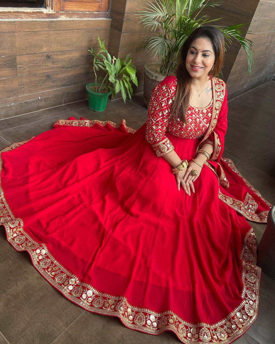 Ready to Wear Fully Stitched Red Party Wear Gown – Prititrendz-pokeht.vn