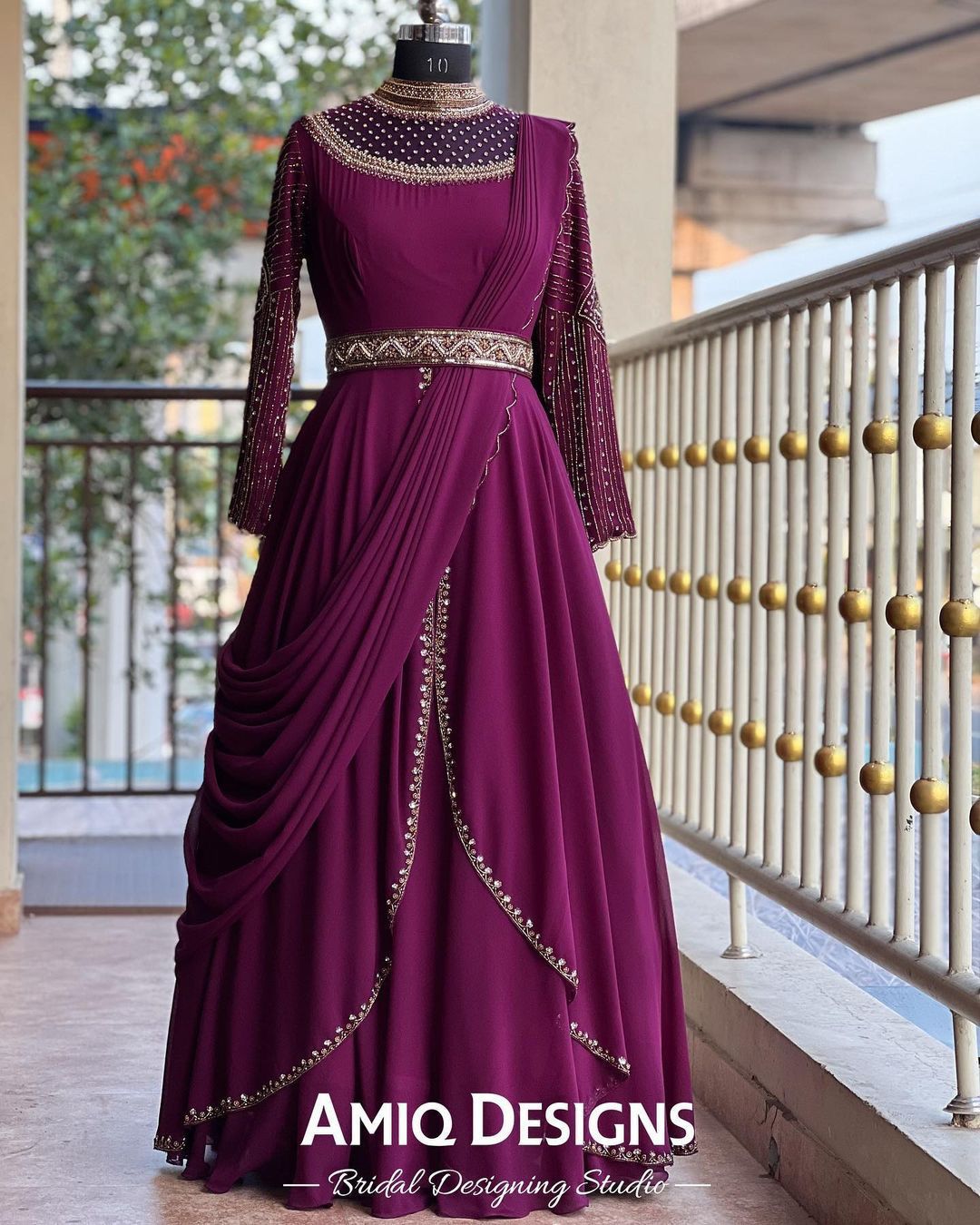 MA022 Big Hem Double Layered Chiffon Dress - Mariam's Collection