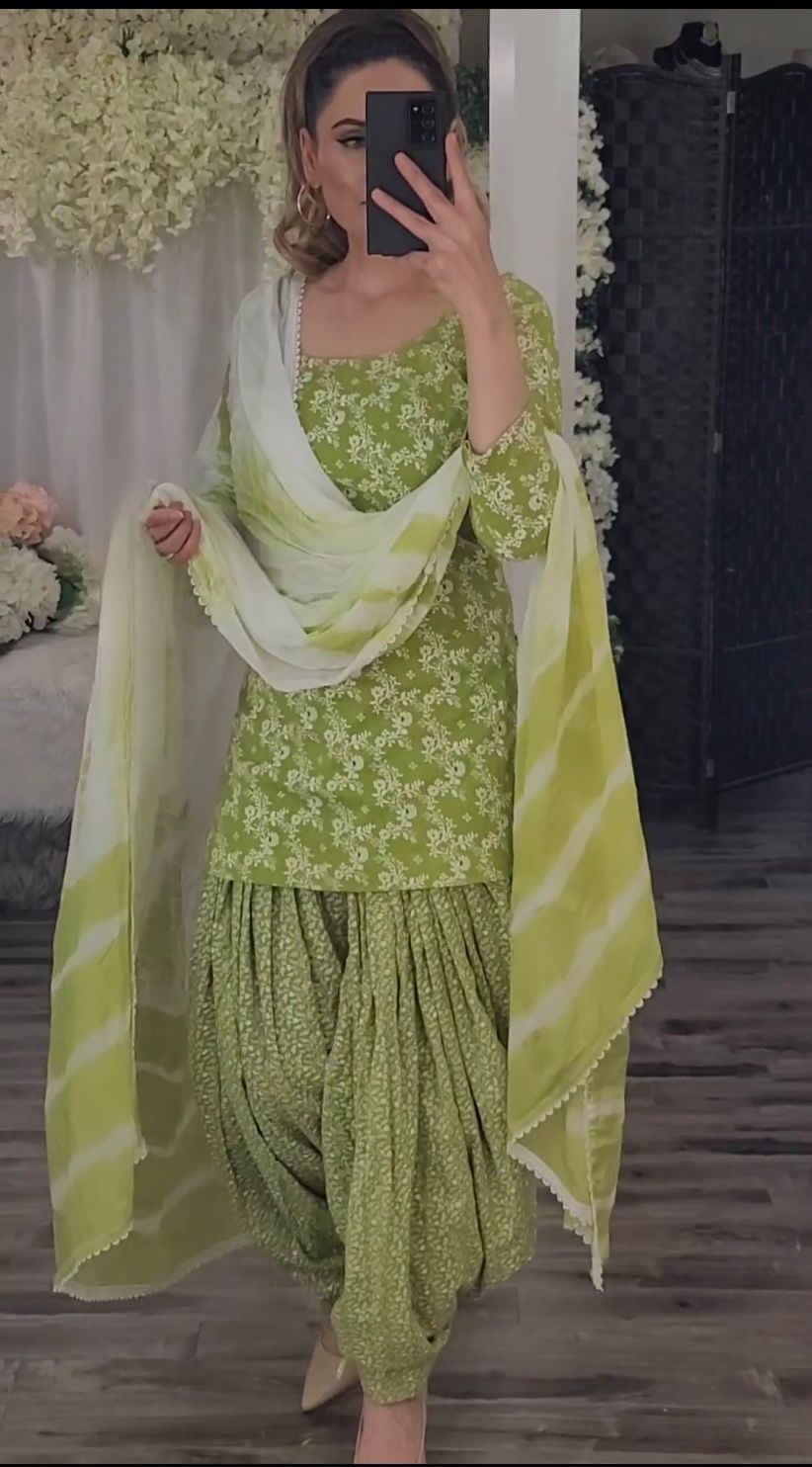 Buy Varishth Creation Punjabi Wedding Reception Wear Indian Designer Heavy  Patiyala Dhoti Suit Pakistani Salwar Kameez Dress (Unstiched) (Black) at  Amazon.in