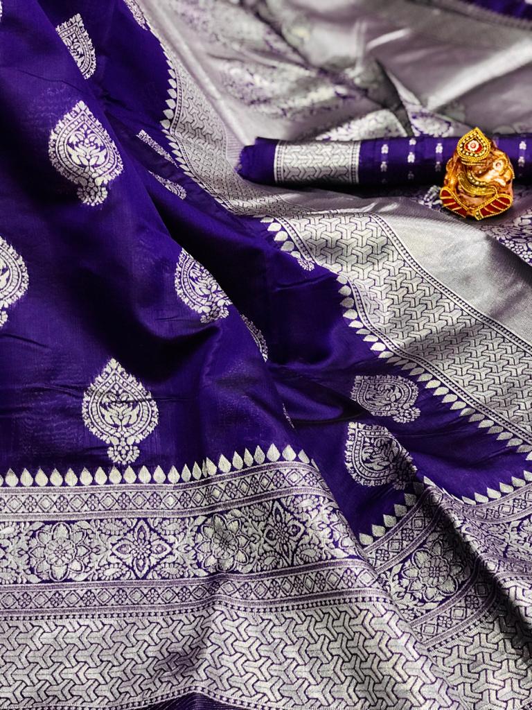 Embroidered Banarasi Silk Multi Color Saree|SARV154410