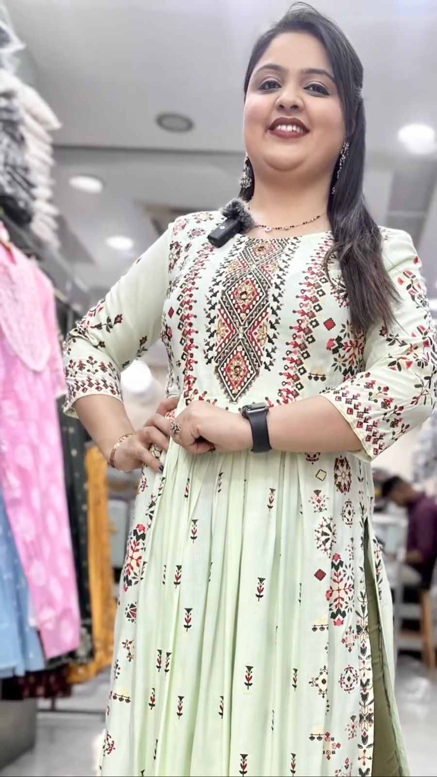 NEW 2 PIECES SUIT FANCY DIGITAL PRINT NAIRA CUT LONG KURTI WITH PANT –  Prititrendz